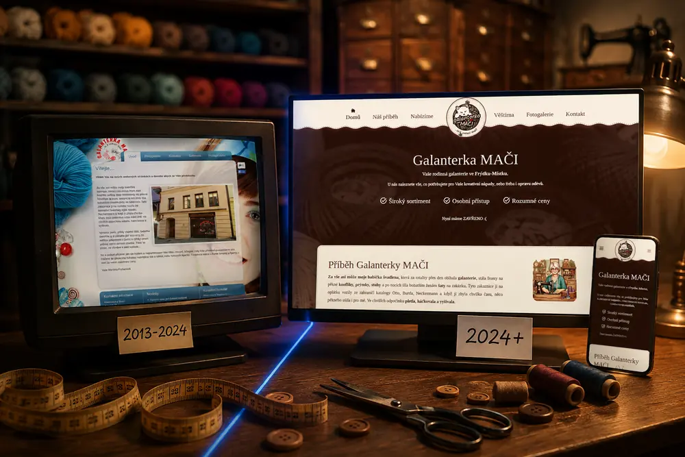 Galanterka-maci.cz: Modernizace webu po 11 letech fungování