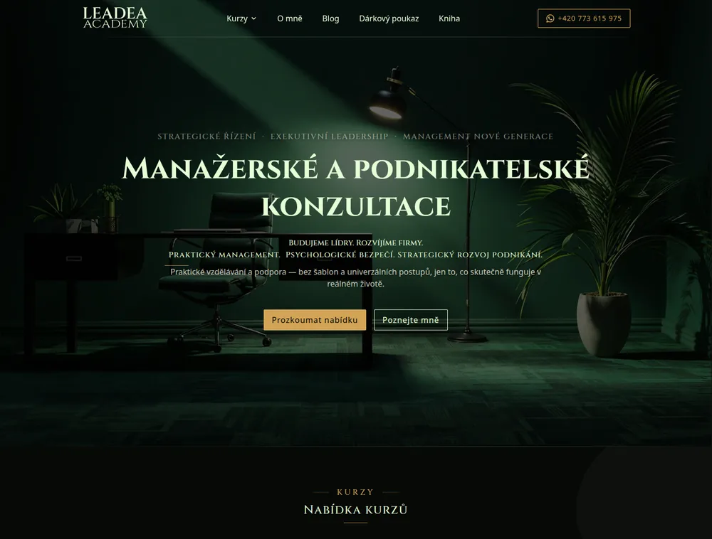 Nový vícestránkový web leadea.cz