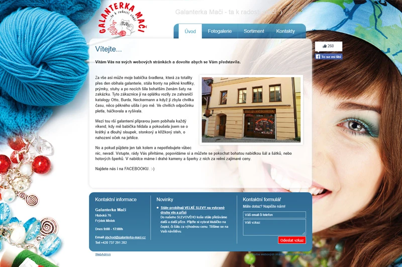 Původní web z roku 2013